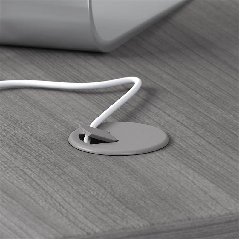 60 x 30 in. L Shaped Desk with 42 in. Return Platinum Gray R992