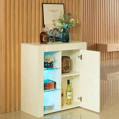 White 1 Door Accent Cabinet Q8798