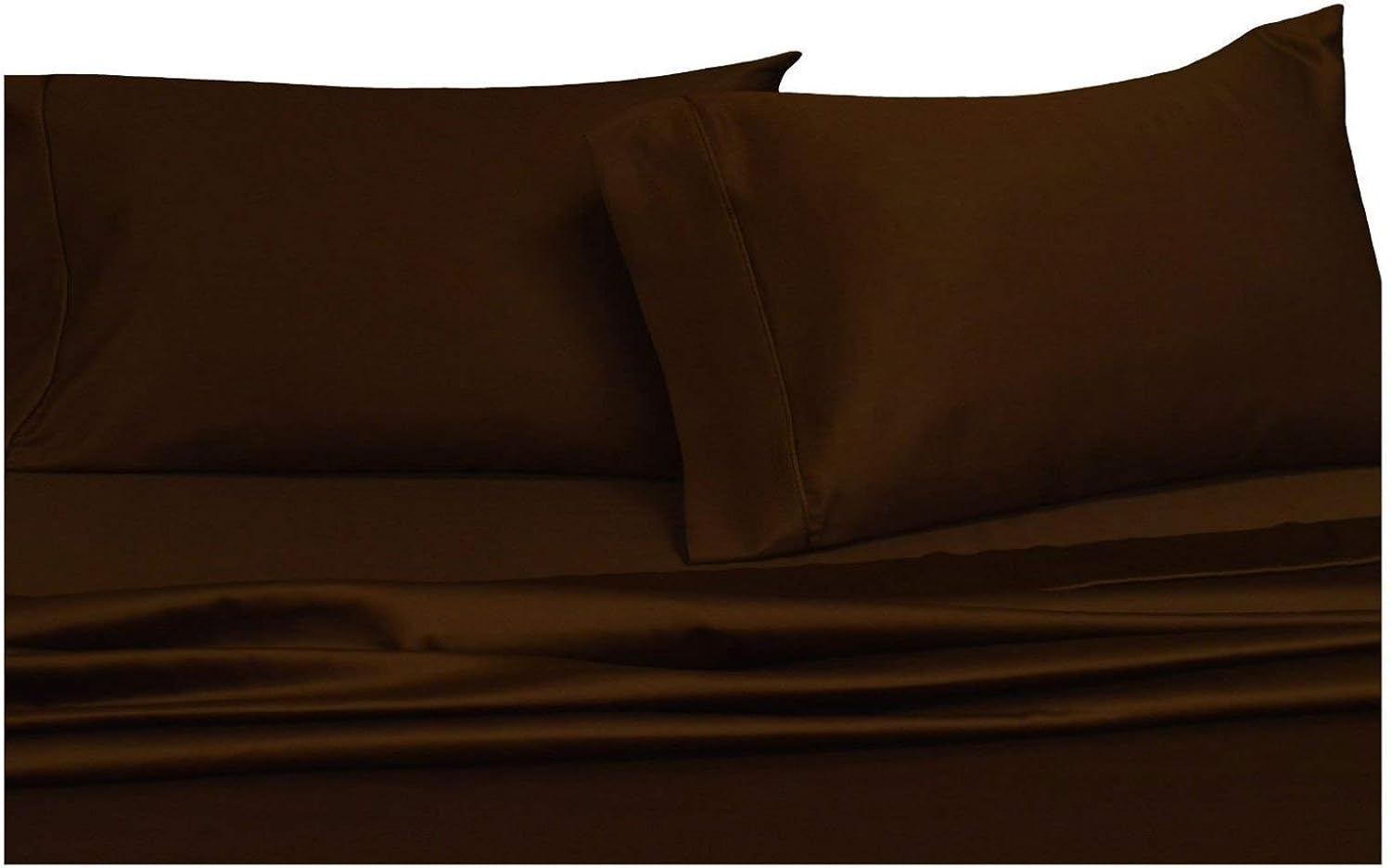 Solid White 4PC California King Cotton Sateen Deep Pocket Bed Sheet Set A613783