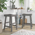 Saddle Stool (Set of 2) - Antique Grey K6260
