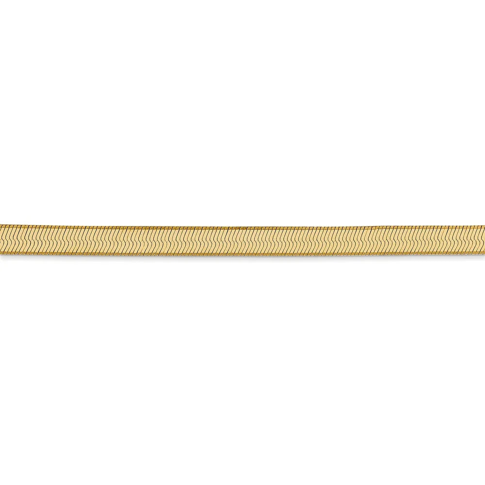 14kt Yellow Gold 4mm Herringbone Chain Bracelet 8 inch Y116