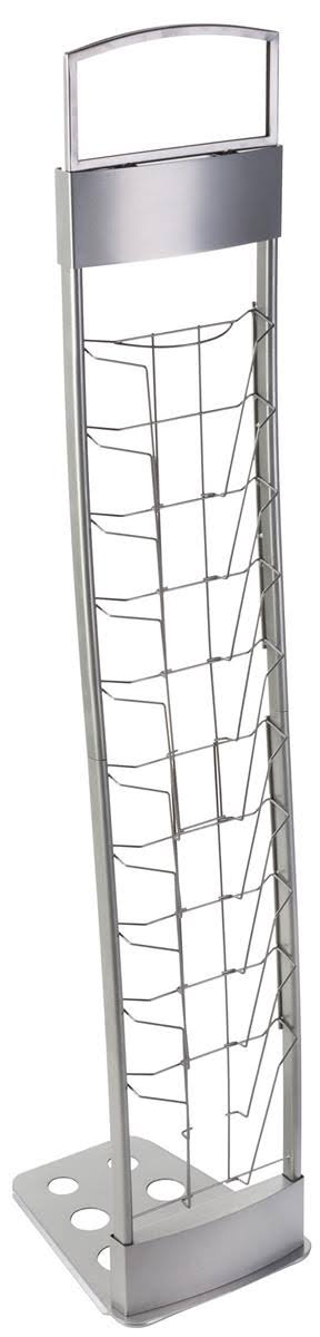 Silver Floor Literature Rack with Carrying Case C774879