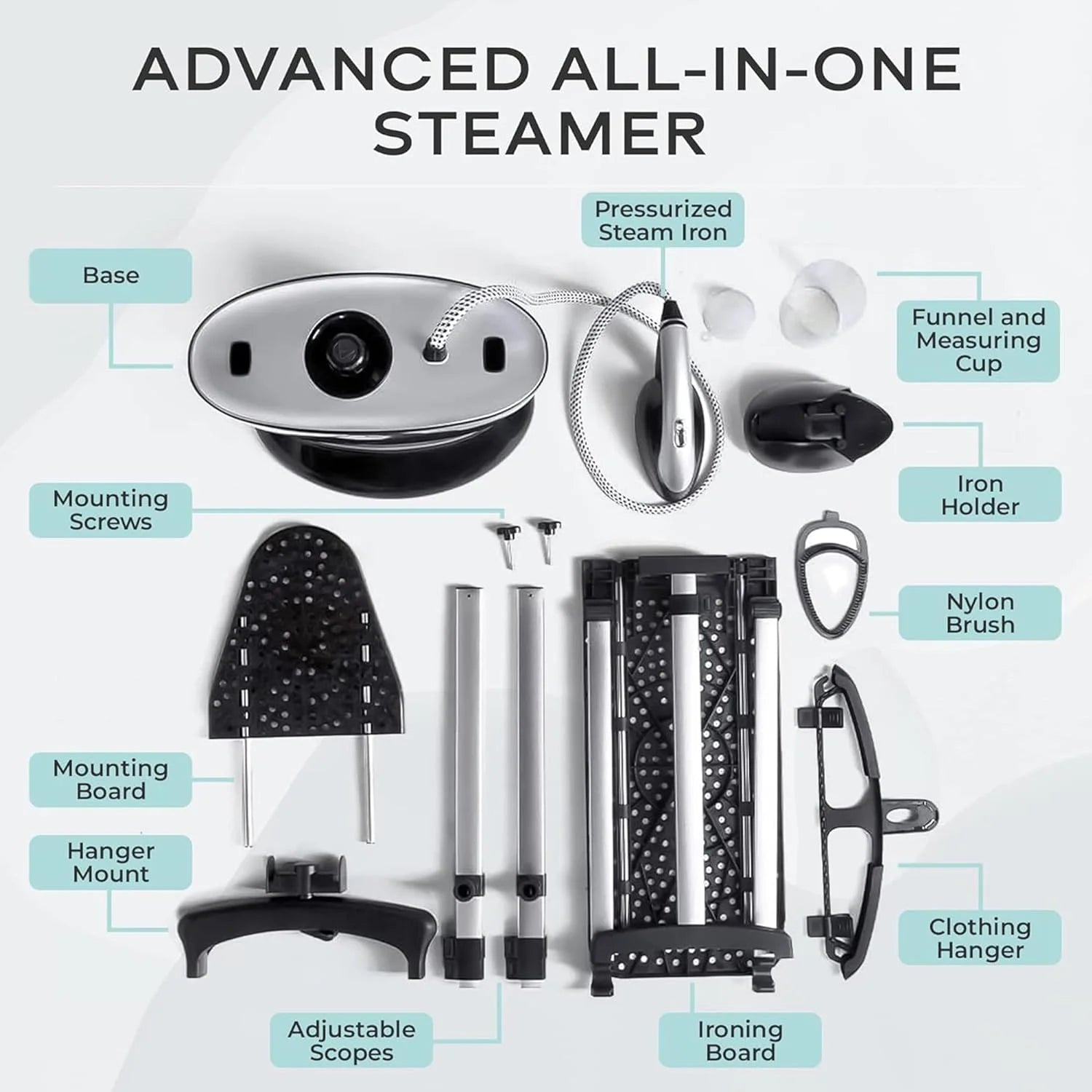 All-in-One Garment Steamer & Clothes Iron with Ironing Board & Hanger F811631