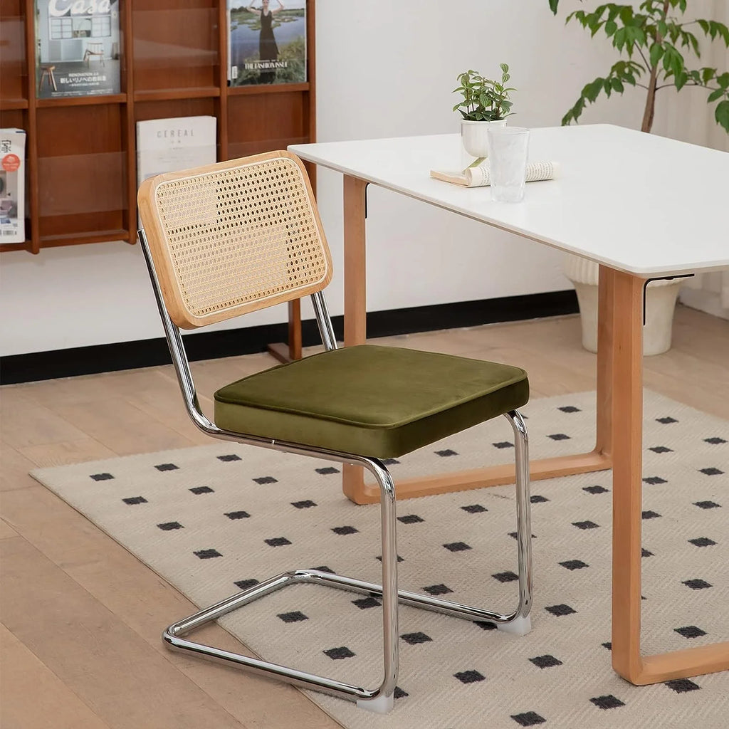 Black Upholstered Dining Chairs Set of 2 with Chrome Legs H96066