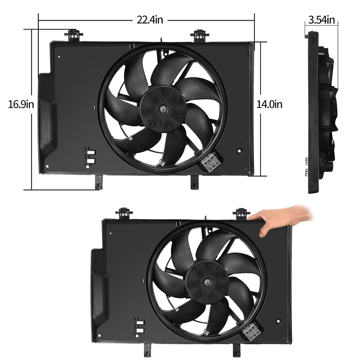 Engine Cooling Fan Assembly for Ford Fiesta 1.6L L4, Pack of 2 F72451
