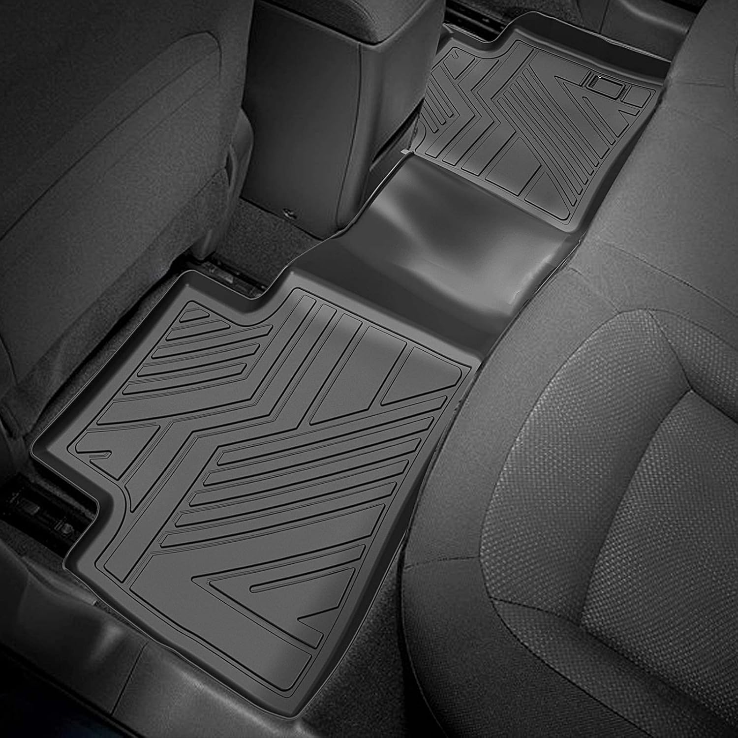 Heavy Duty Rubber Car Floor Mats (Rear, 1 Piece) D2100