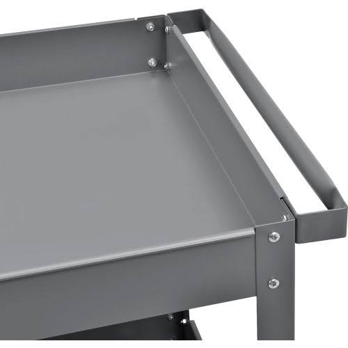2 Shelf Deep Tray Steel Stock Cart 500 lb. Capacity U46967