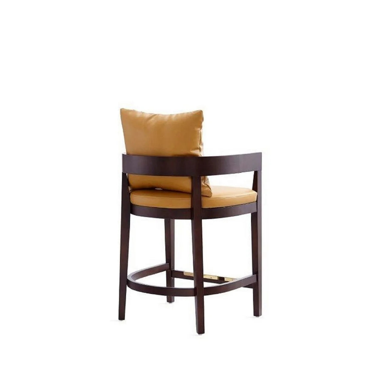 Camel and Dark Walnut Beech Wood Counter Height Bar Stool O340