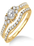 10k Yellow Gold Round Cut Diamond Bridal Set J94485