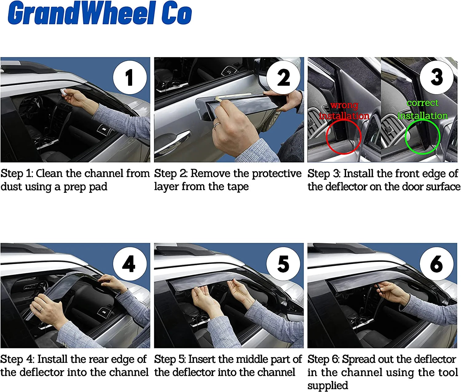 Smoke Tinted In-channel Side Window Vent Visor Deflectors Rain Guards 4pcs E5565