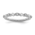 14K White Gold Diamond Stackable Band Ring, Size 8 R3450