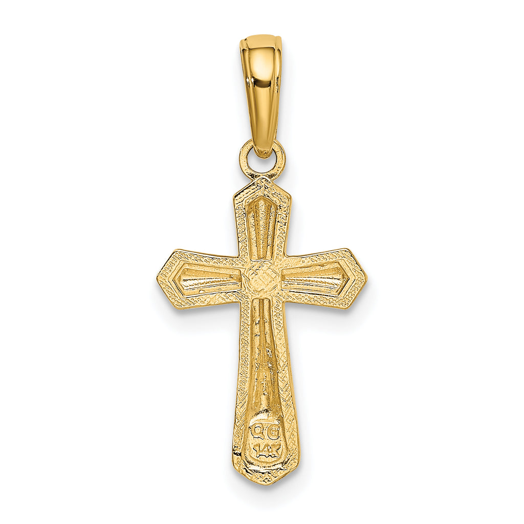14K Yellow Gold Passion Cross Pendant Charm N858