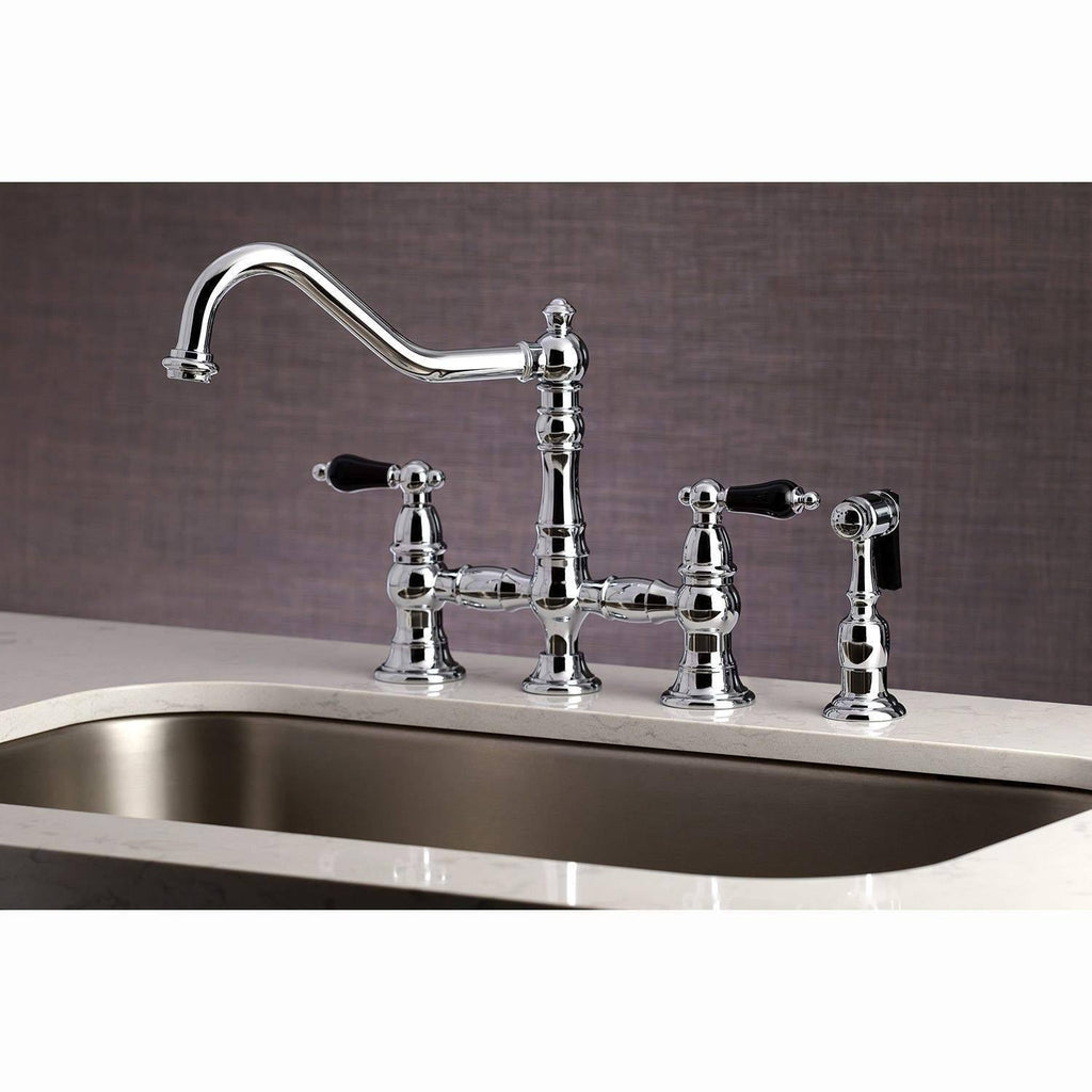 Polished Chrome Kitchen Faucet with Brass Sprayer M4402