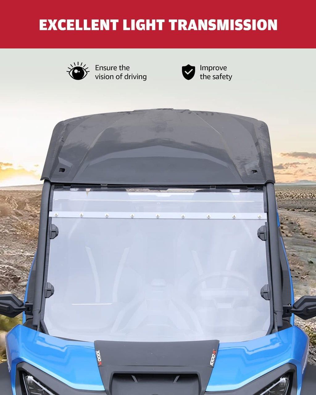 Clear Tough Polycarbonate Front Windshield for Can Am Commander 1000 A500