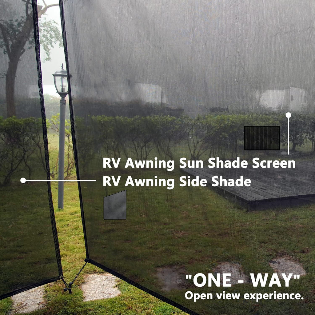 Black Mesh RV Awning Sun Shade 7'x15'2 E94480