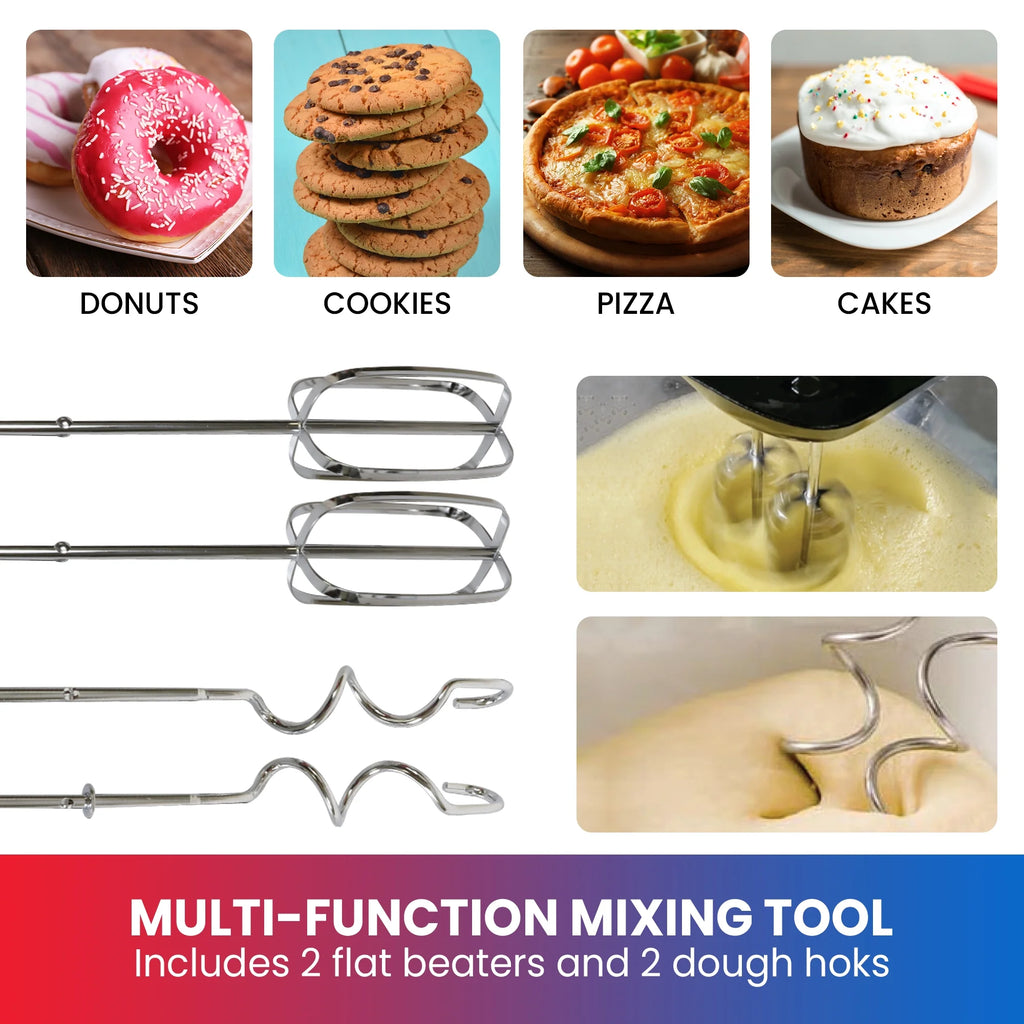 6-Speed Electric Hand Mixer with Stainless Steel Beaters M140