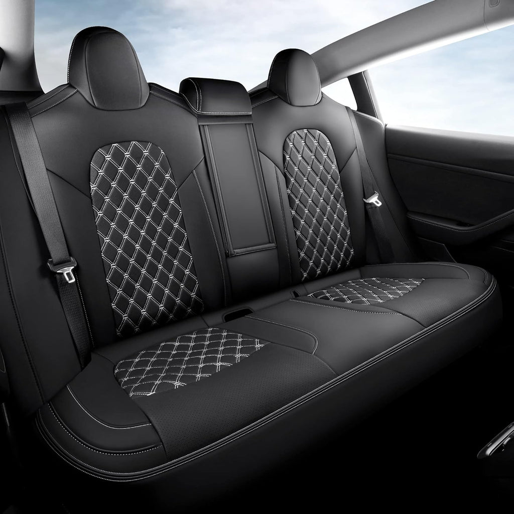 Pu Leather Car Seat Covers Full Set 5 Seatings Black C331959