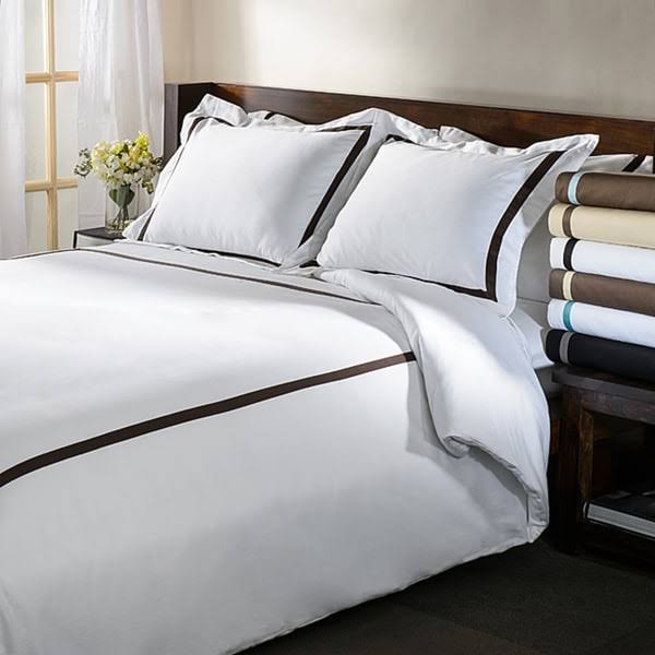 300 Thread Count Cotton Sateen Duvet Cover Set, Twin-XL, Blue E9985