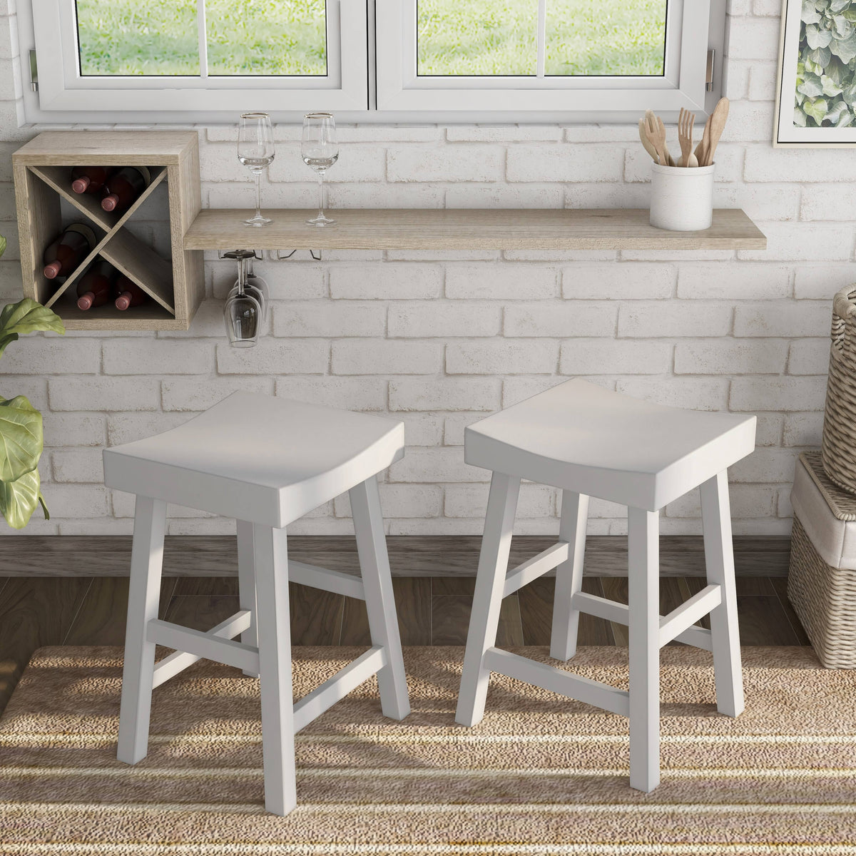 Saddle Stool (Set of 2) - Antique Grey K6260