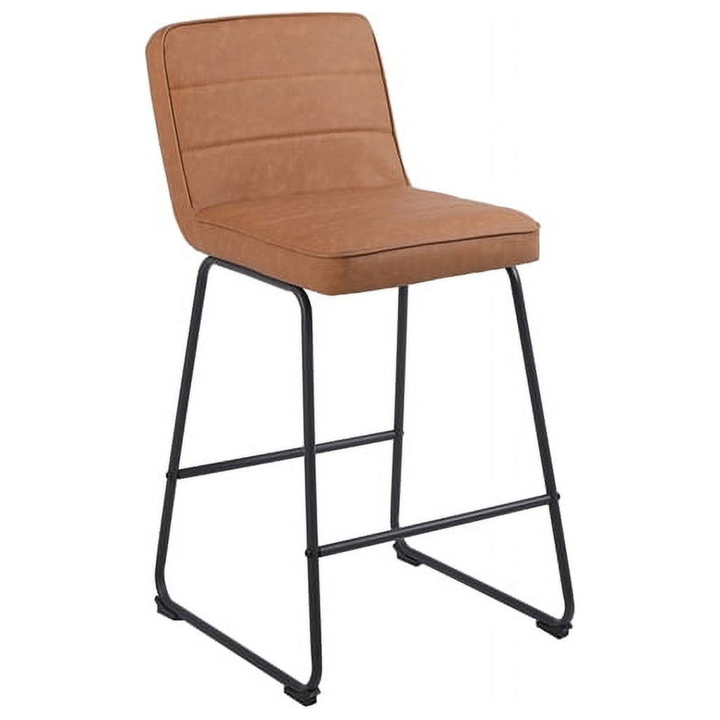 Faux Leather Counter Stool in Camel (Set of 3) C577709