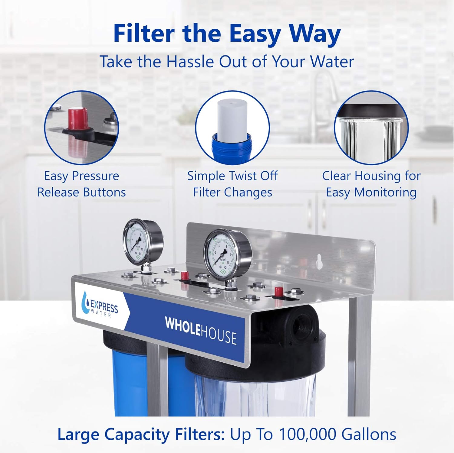 2 Stage Whole House Water Filter with Sediment and Carbon Filter Y916