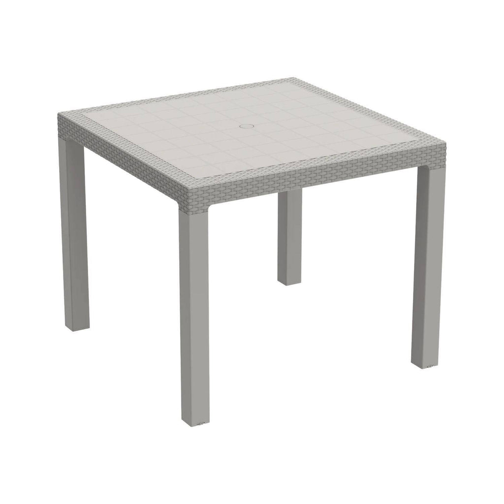 Rattan 4-Seater Table Gray Q15128