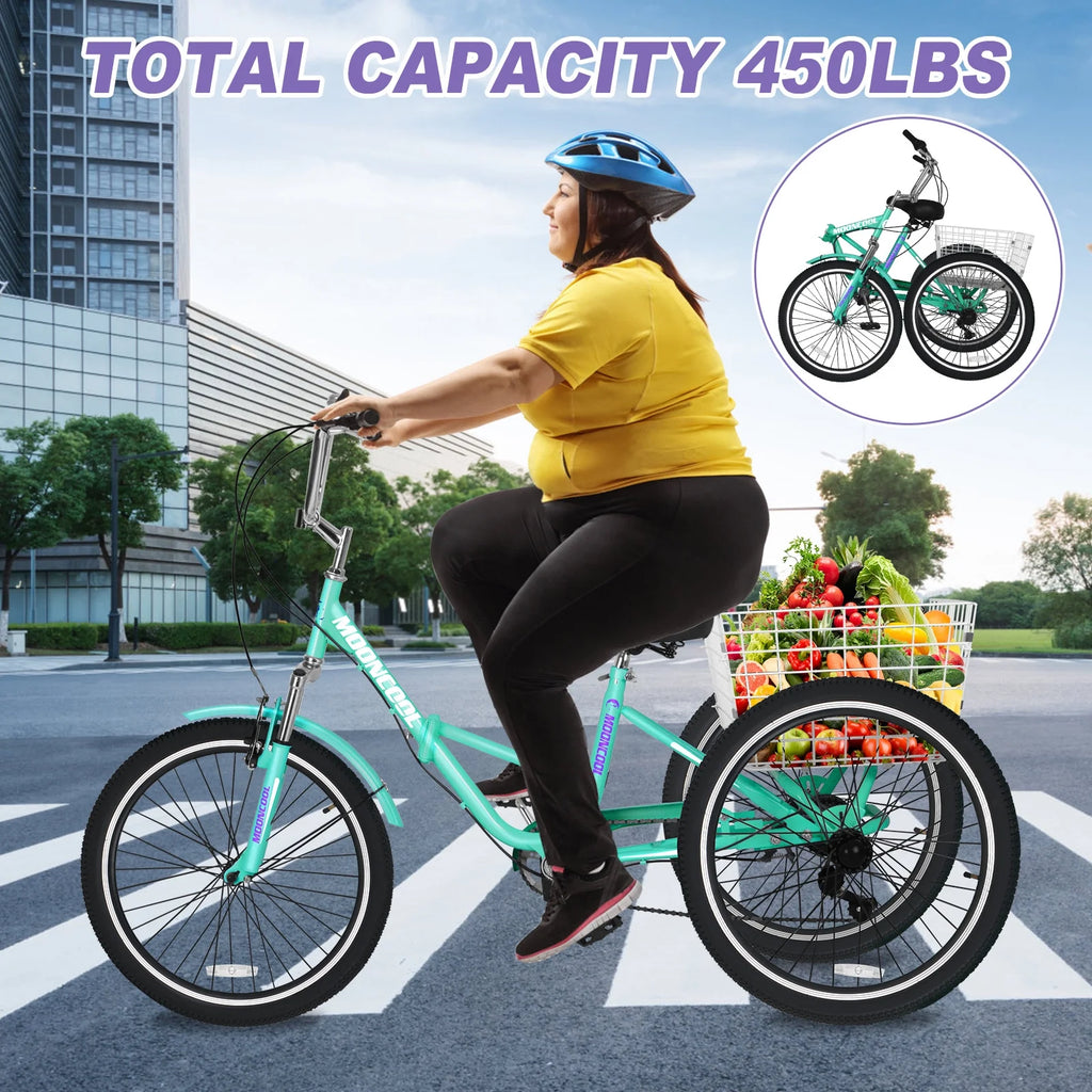 Cyan 7 Speed Adult Folding Tricycle J545291