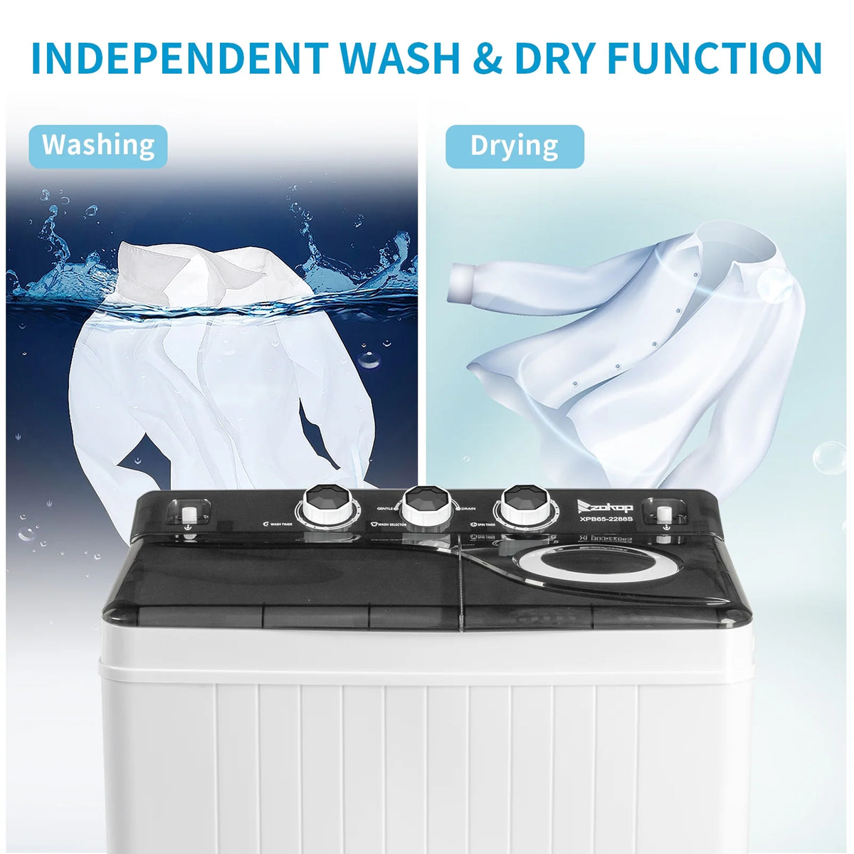 26lbs Twin Tube Washing Machine with Drain Pump P5308