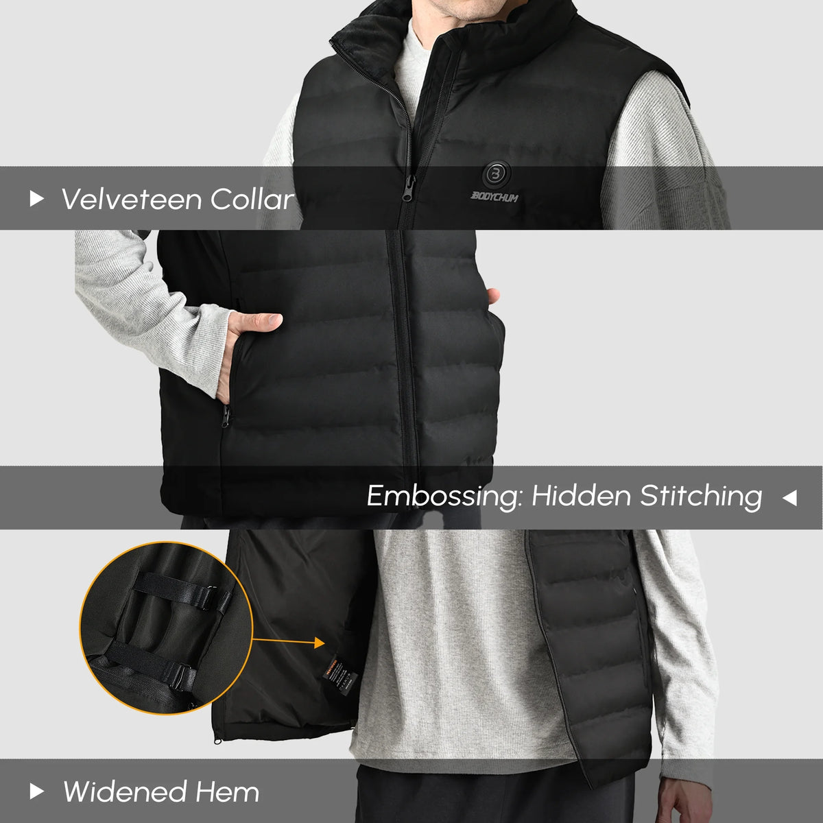 Black XL Electric Heated Vest K97357