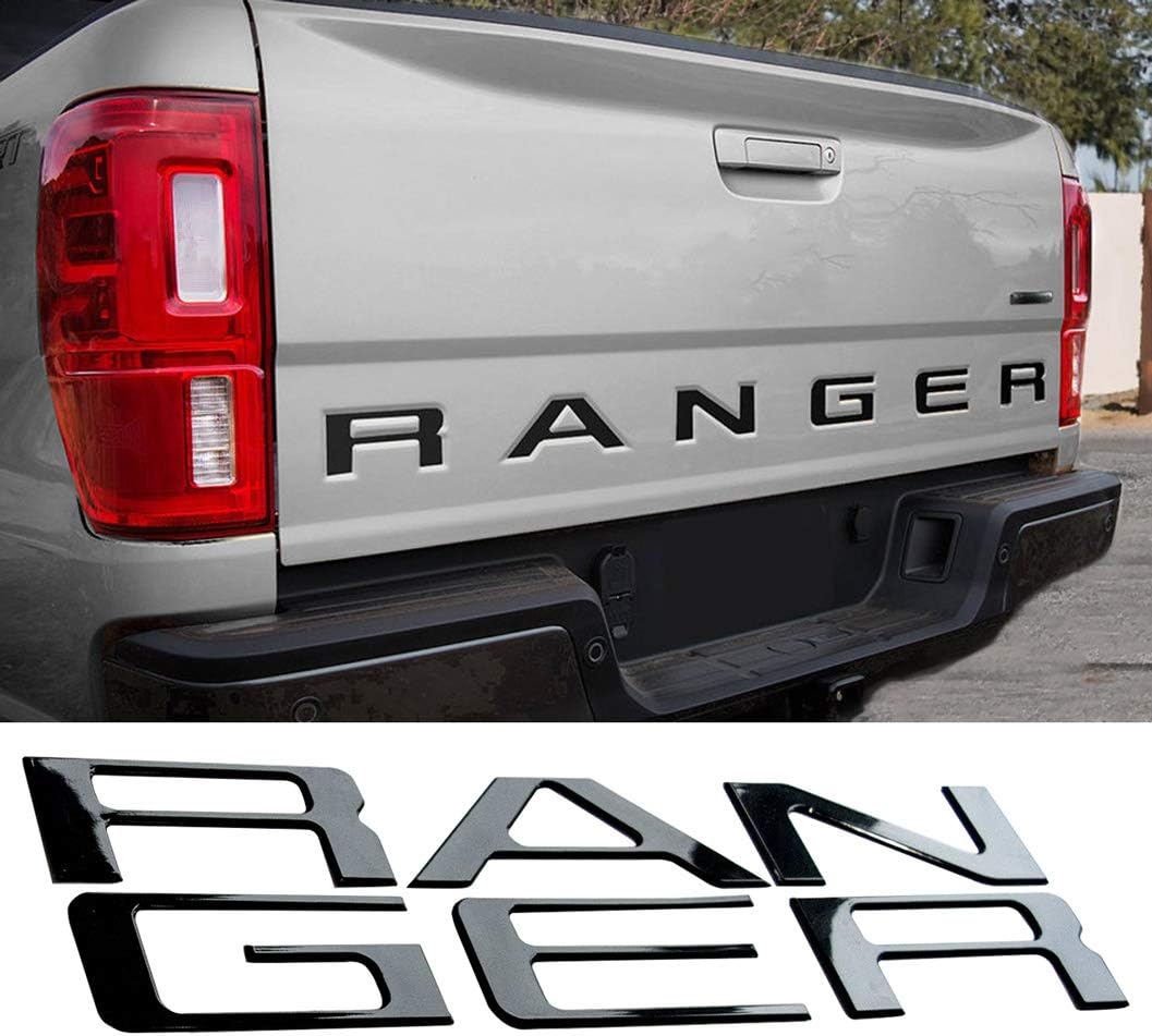 Chrome with Black Outline Tailgate Insert Letters Pack of 2 P3457
