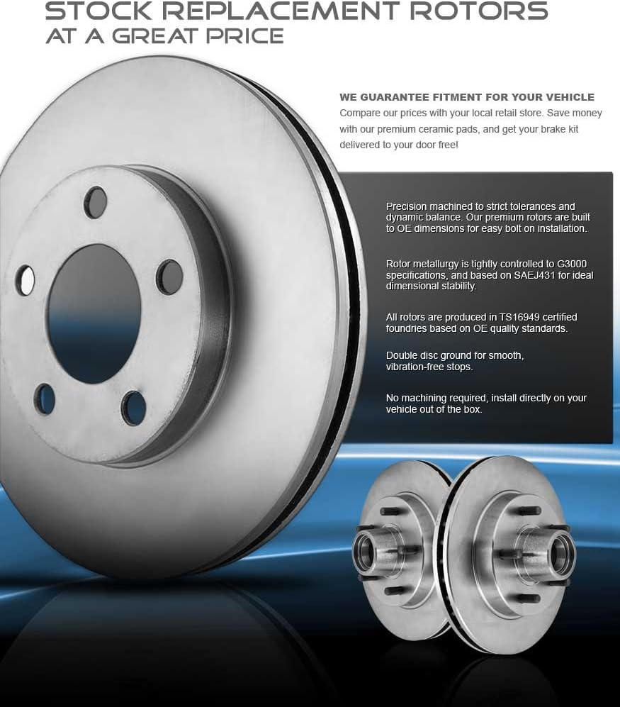 Premium OE 5 Lug Rotors + Low Dust Ceramic Brake Pads I9206