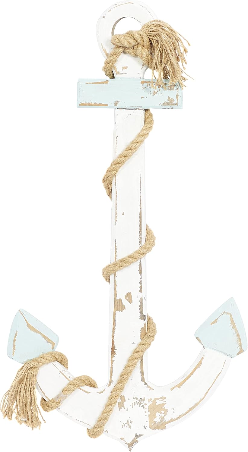 Wood Anchor Nautical Maritime Decor, 28-Inch by 15-Inch Pack of 2 C77559