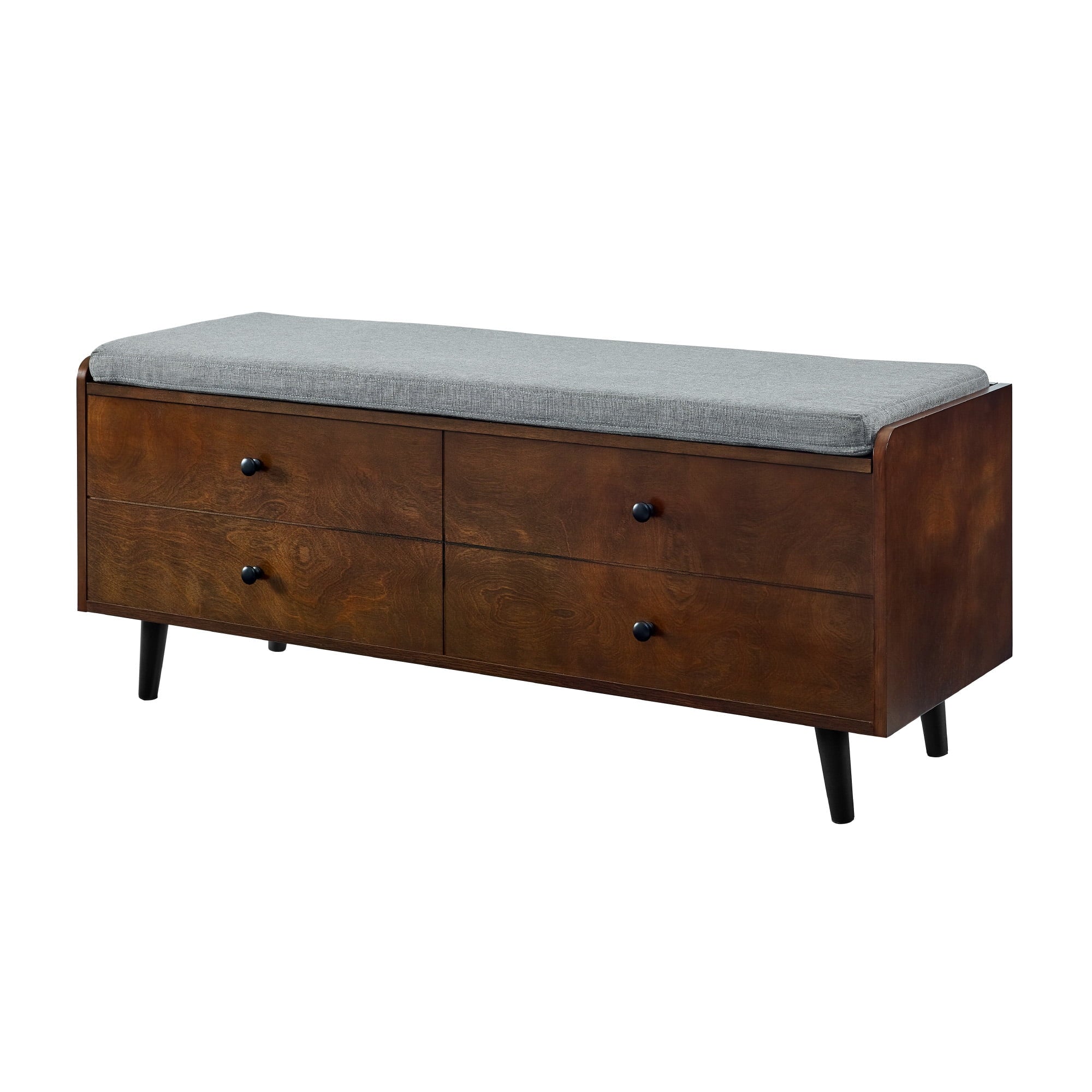 Lift Top Dark Walnut Storage Bench Y492