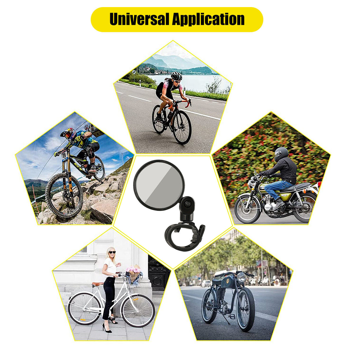 2Pcs Mini Bicycle Rotaty Handlebar Glass Cycling Rear View Mirror H7884