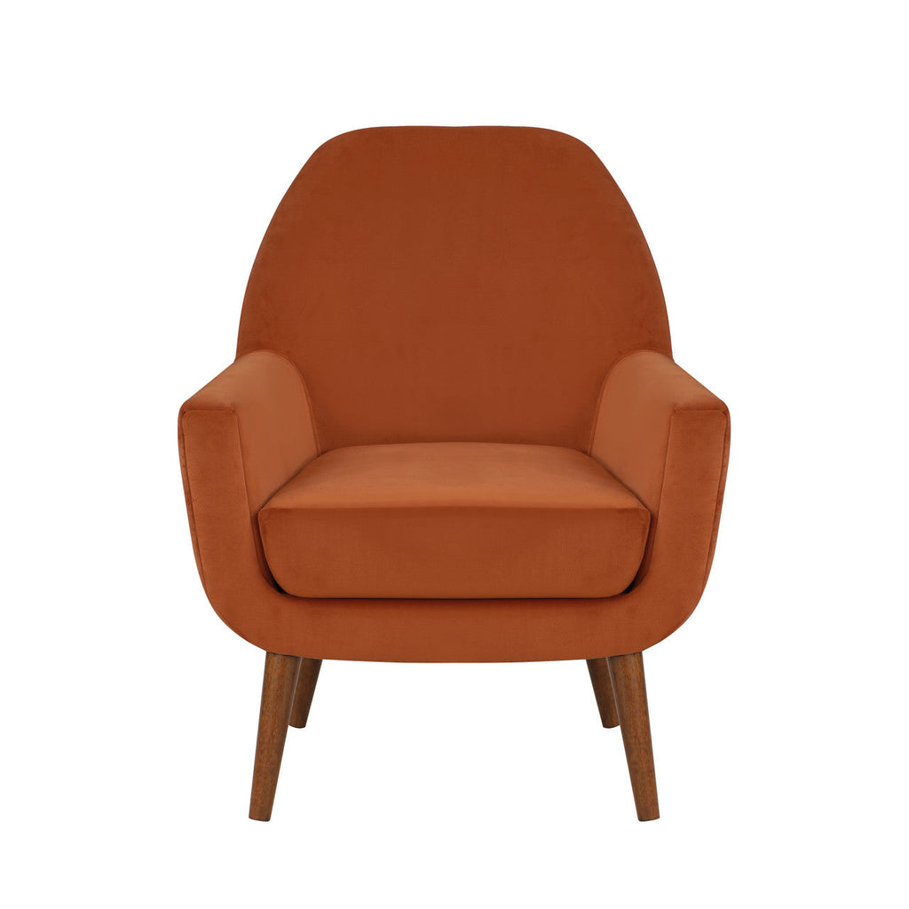 Burnt Orange Velvet Arm Chair S1951