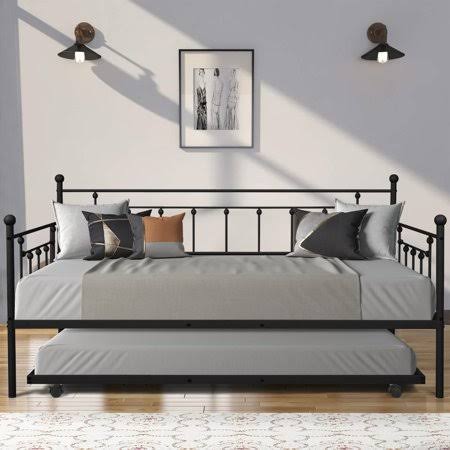 Twin Size Daybed with Trundle Bed Frame V770100