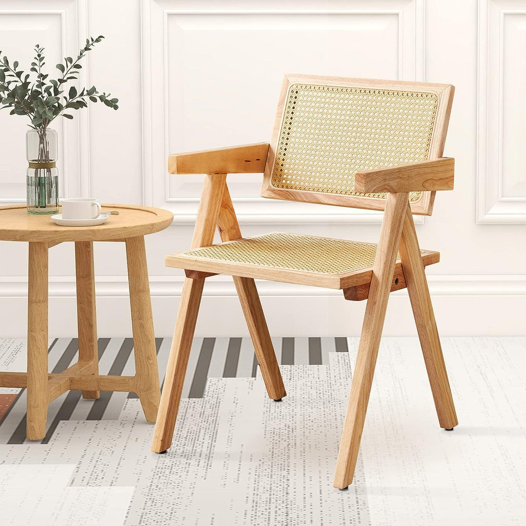 Rattan Cane Dining Chair with Wood Base H779326