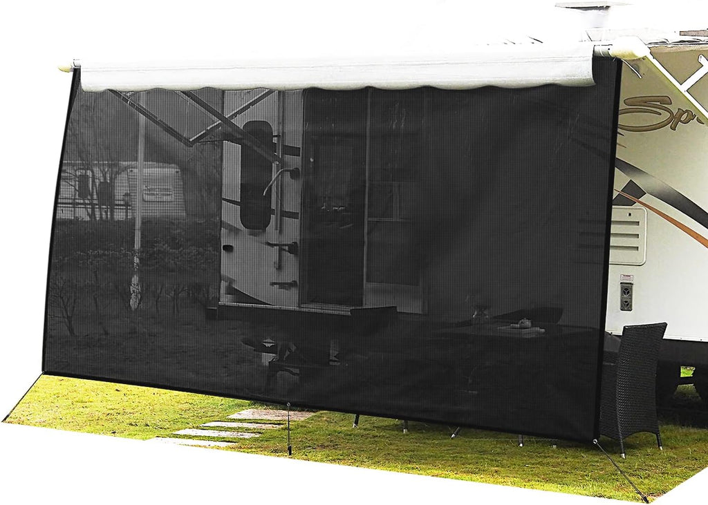 Black Mesh RV Awning Sun Shade 7'x15'2 E94480