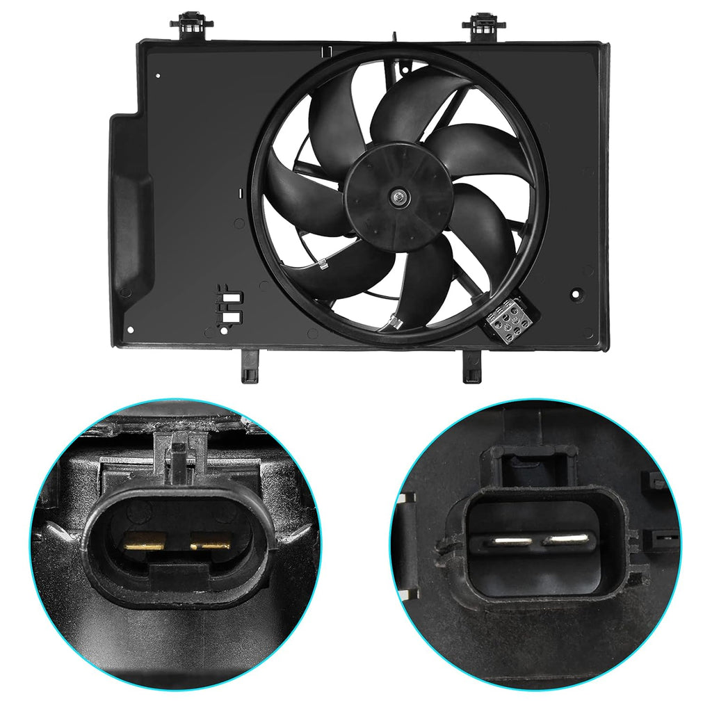 Engine Cooling Fan Assembly for Ford Fiesta 1.6L L4, Pack of 2 F72451