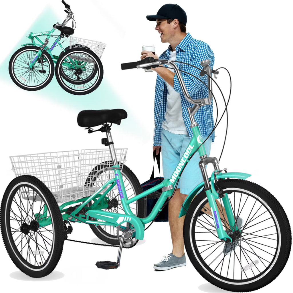 Cyan 7 Speed Adult Folding Tricycle J545291