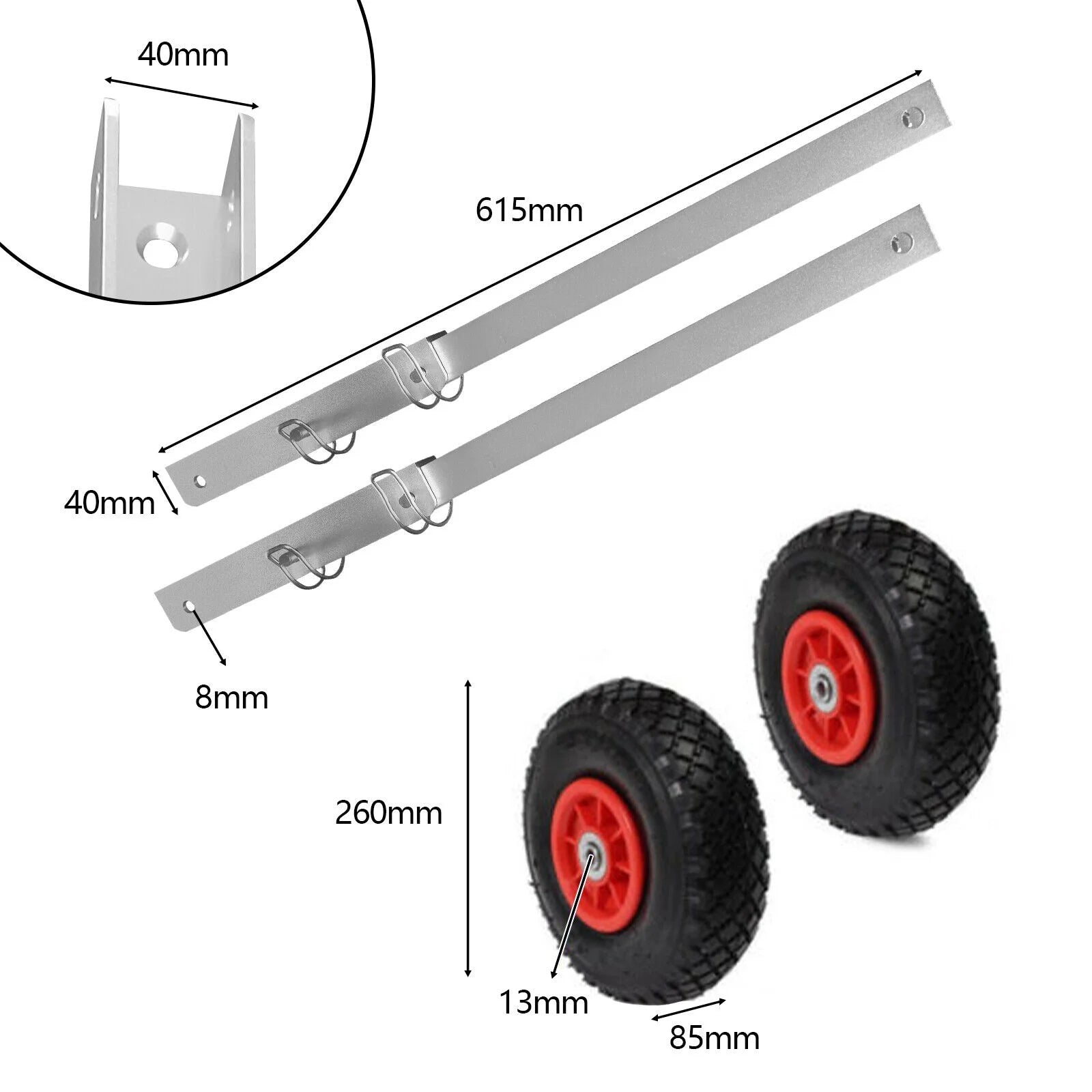 Boat Transom Launching Wheels 300 Lbs R237