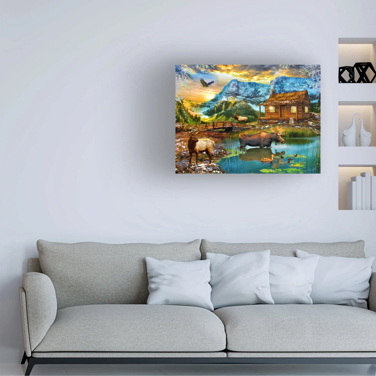 Winter Cabin Canvas Art O43464