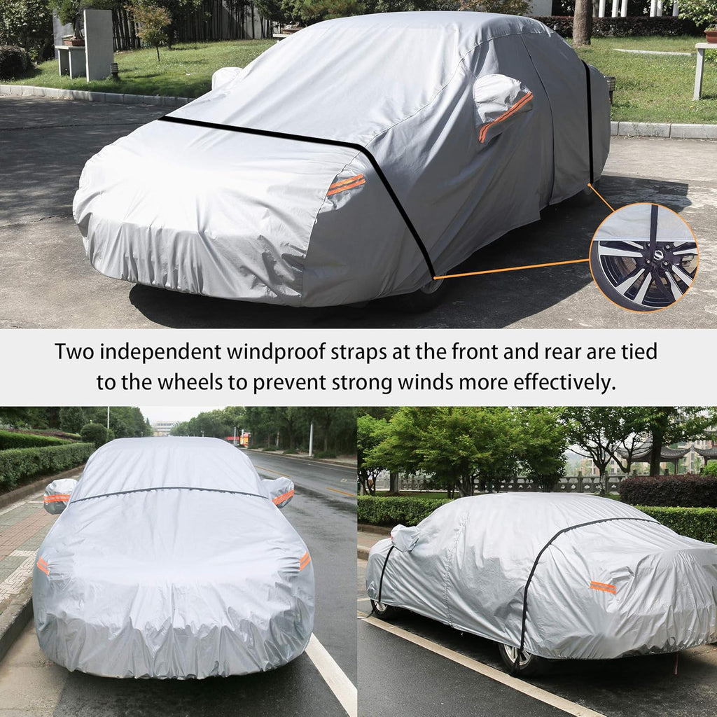 Waterproof All Weather Outdoor Car Cover with Zipper X76213