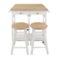 White Square Breakfast Cart with Drop-Leaf Table M748684