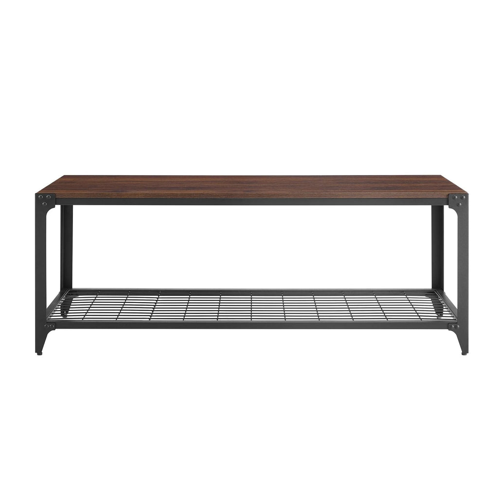 Angle Iron Entry Bench - Grey Wash U9376