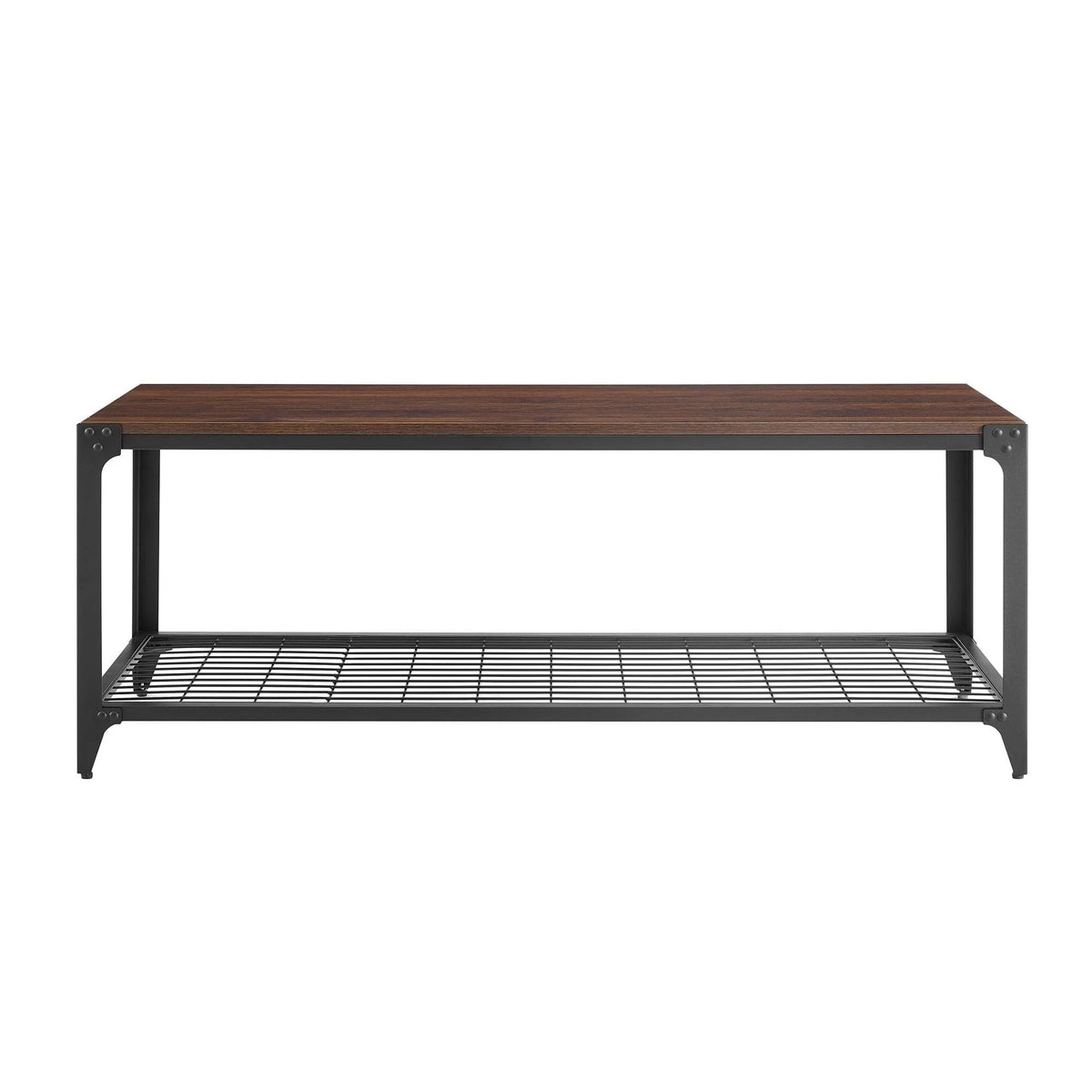 Angle Iron Entry Bench - Grey Wash U9376