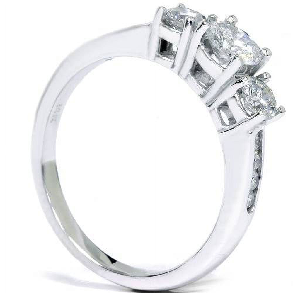 1ct 3-Stone Diamond Engagement Ring 14K White Gold J21536