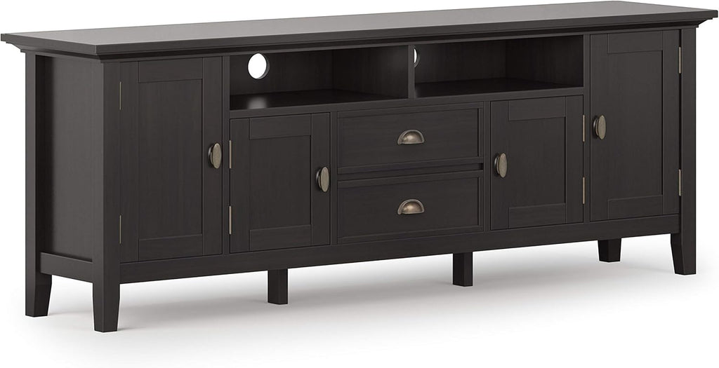 72 inch Solid Wood TV Media Stand Farmhouse Grey I58977