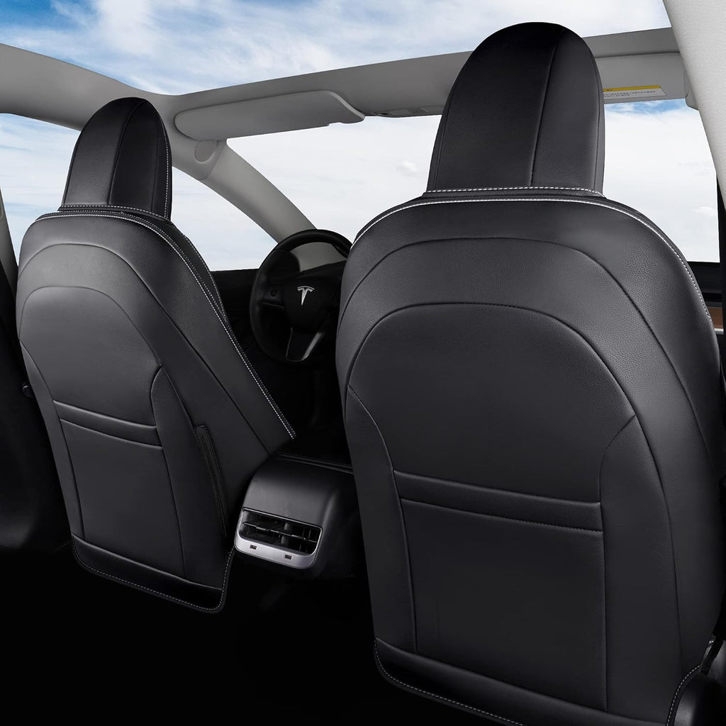 Pu Leather Car Seat Covers Full Set 5 Seatings Black C331959