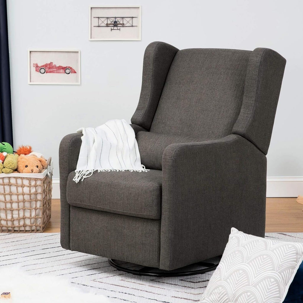 Reclining Glider, 300 lb Weight Capacity, Polyester Charcoal D918527